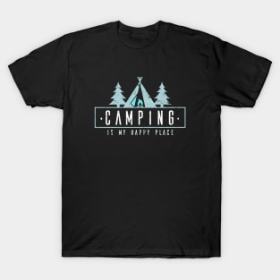 Vintage Camping Is My Happy Place Camper T-Shirt